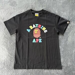 BAPE Colors College Tee 'Black/Multicolor'